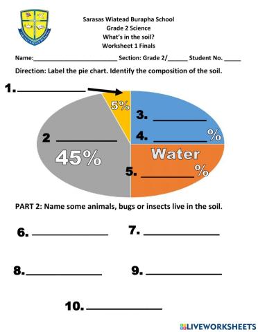 Worksheet 1, finals What's in the soil? Air
