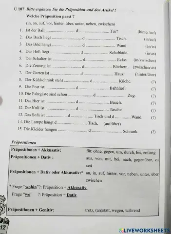 Wechselpräposition - Wo