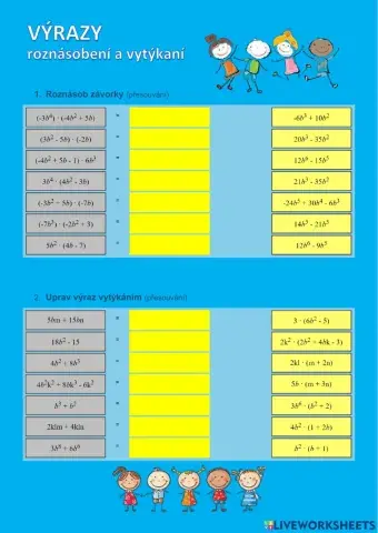 Výrazy - roznásobení a vytýkání