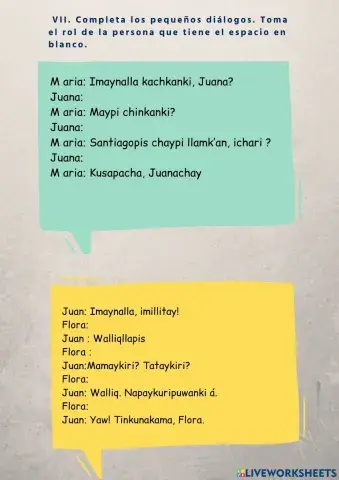 Maymanta kanki pequeño diálogo