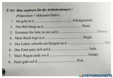 Wechselpräposition Akkusativ oder Dativ