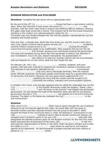 Revision: Russian Revolution and Stalinism