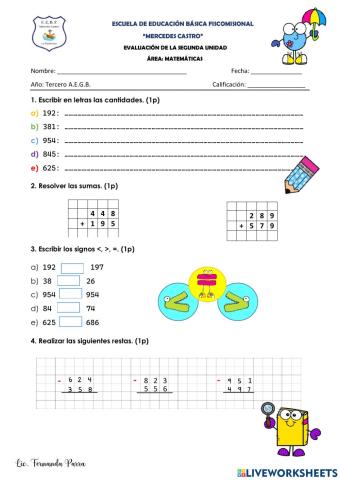 Evaluación de Matemáticas