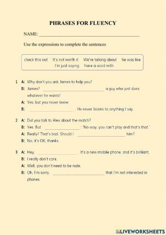 Phrases for fluency