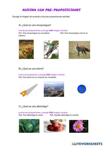 Nominación con pre-proposiciones