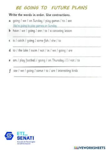 Controlled practice for -be going to-