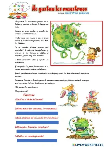 Cuento me gustan los monstruos