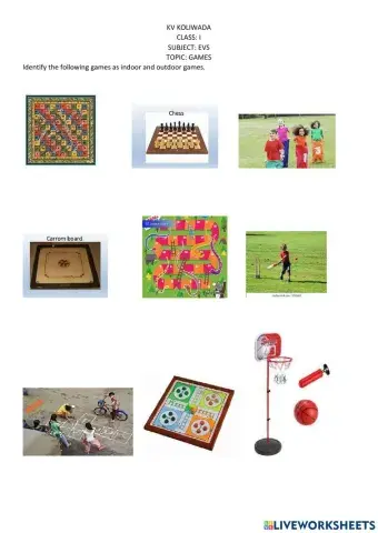 INDOOR AND OUTDOOR GAMES