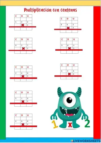 Ejercicios de multiplicaciones