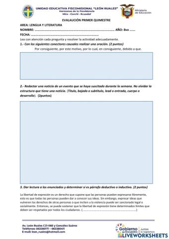 Evaluación Quimestral