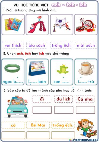 Phiếu ôn tập ach, êch, ich