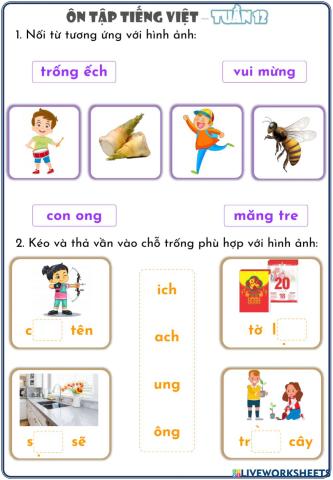 Phiếu ôn tập Tiếng Việt tuần 12