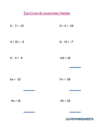 Ecuaciones de primer grado