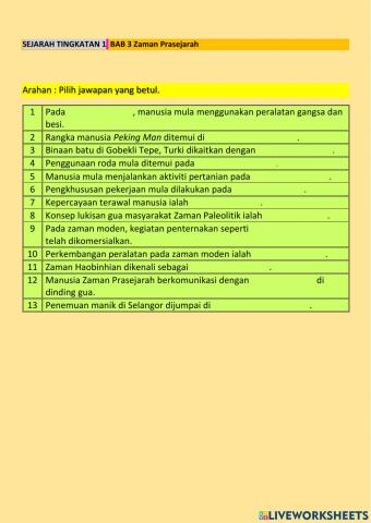 Sejarah Tingkatan 1 (Bab 3)