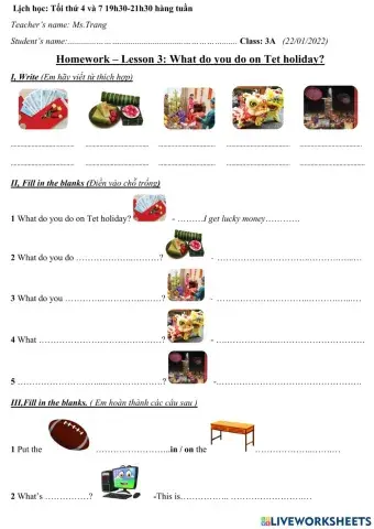 3A-Lesson 3-What do you do on Tet holiday?