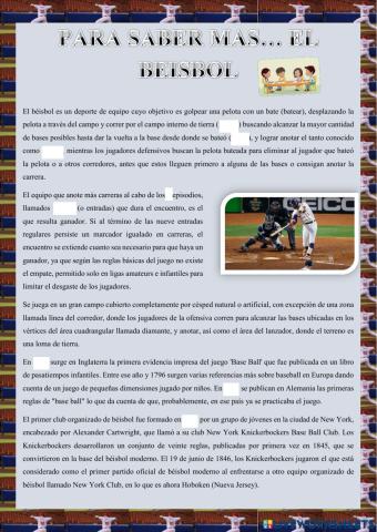 Para saber más el beisbol