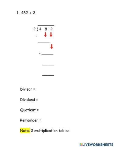 Long Division without remainder
