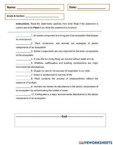 Abiotic Components of Ecosystem
