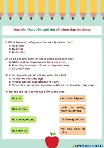 Đọc hiểu Khu vườn tuổi thơ