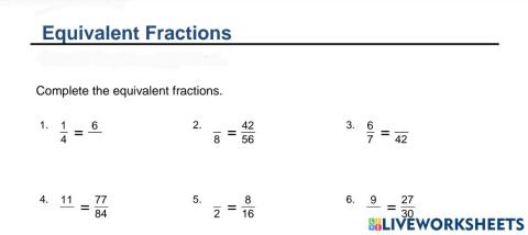 Equivalent fractions