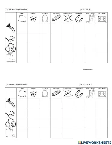 Сортирање материјали