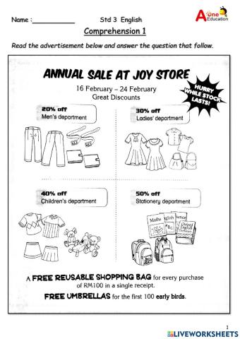 Std 3A & 3B ENG Feb 14 & 15