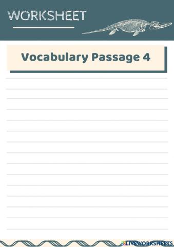 Vocabulary Passage 4