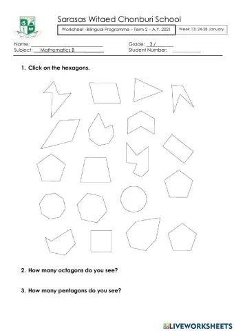 Pentagon hexagon octagon polygons