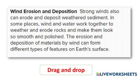 Wind erosion and deposition