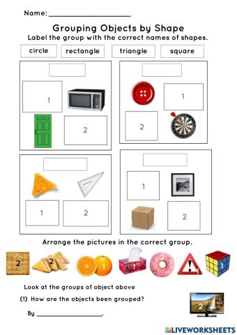 Grouping objects by shapes