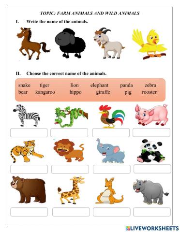 Farm and wild animals