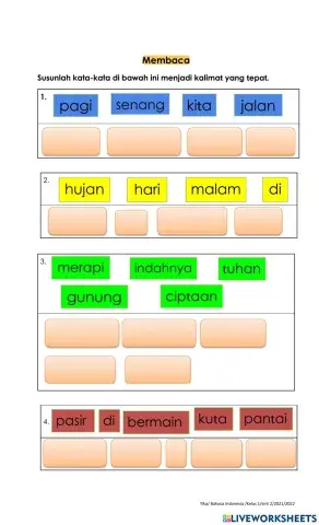 Menyusun kata menjadi kalimat