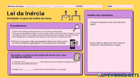 Lei da Inércia - Atividade Prática