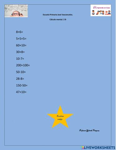 Cálculo mental.