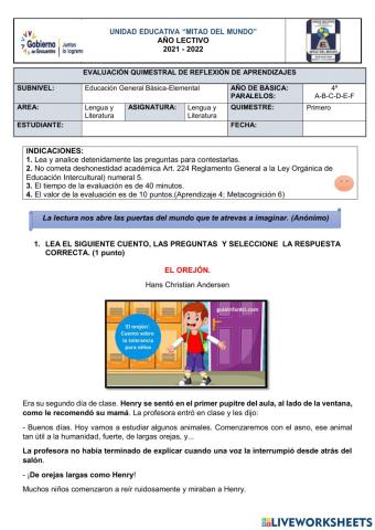 Examen del primer quimestre
