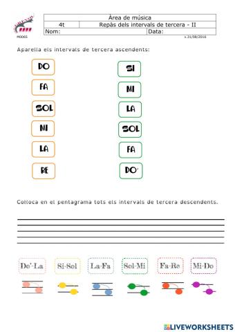 Repàs intervals de tercera-II
