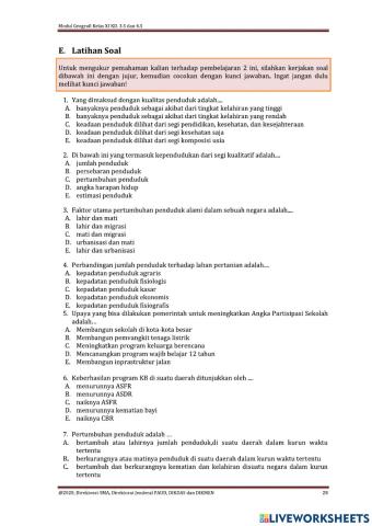 Kualitas Penduduk dan Pembangunan