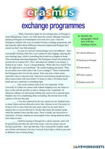 Erasmus + Exchange programmes