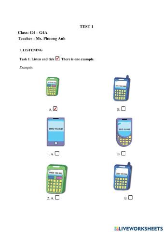 TEST LISTENING G4 - U17,18,19 (Ms. Phuong Anh)