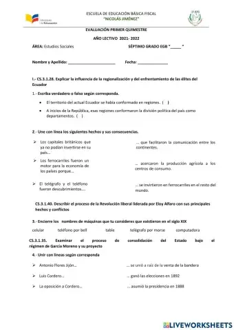 Evaluacion de sociales