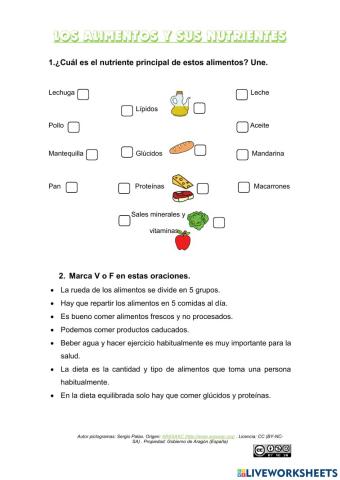 Alimentos y nutrientes