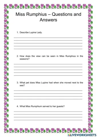 Book -Miss Lupine Lady- - exercise