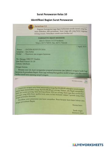 Identifikasi Surat Penawaran
