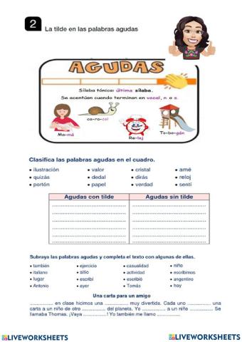 Agudas con tilde y sin tilde