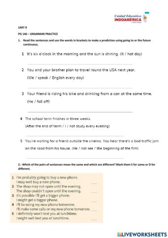 2DO Unit 9- pg 146 PRACTICE
