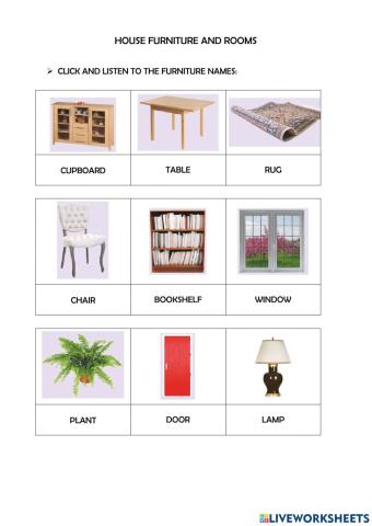 House rooms and furniture