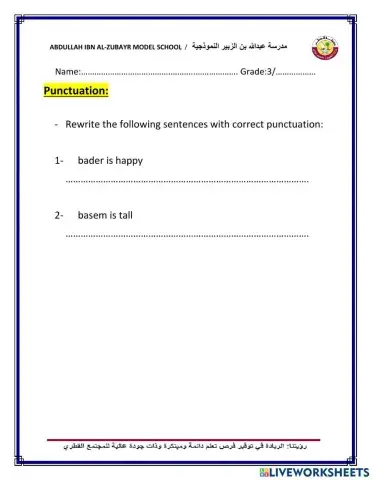 Punctuation exercise
