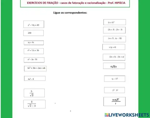 Fatoração e racionalização