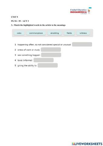 3ro Unit 9- pg 54-55  act 3 reading