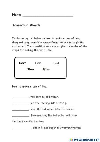 Transition words